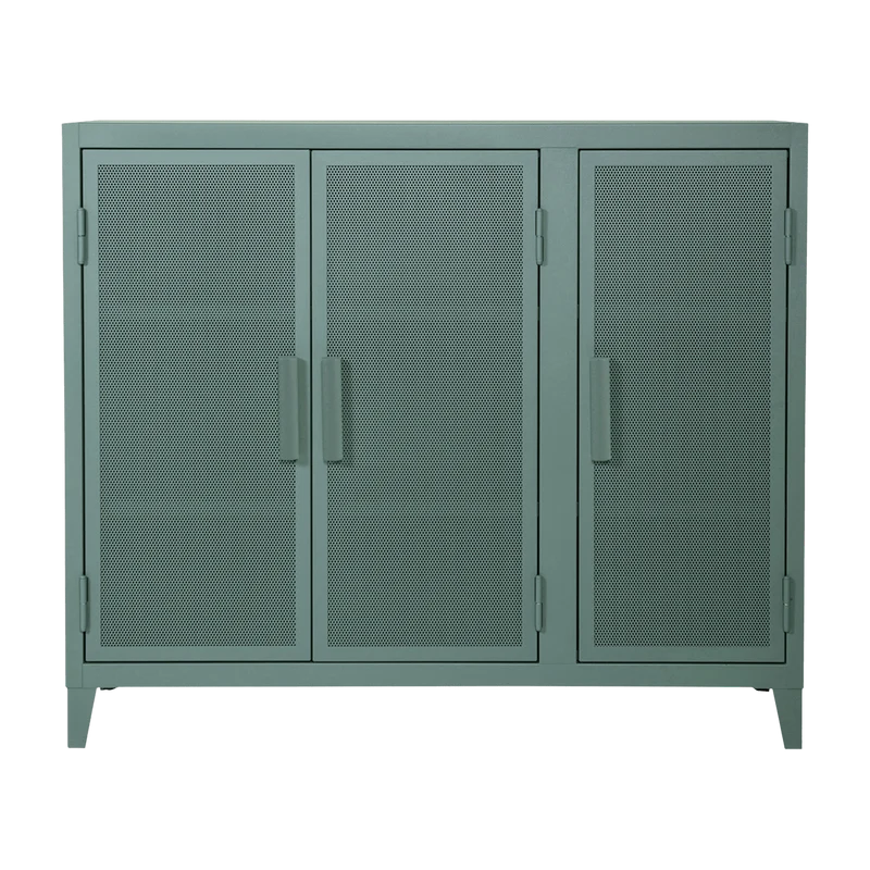 Vestiaire en acier perforé B3 bas Vert lichen mat fine texture - Tolix