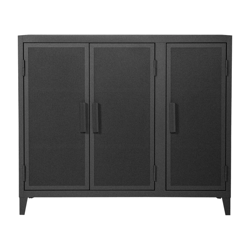 Vestiaire en acier perforé B3 bas Graphite mat fine texture - Tolix