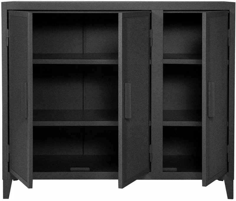 Vestiaire en acier perforé B3 bas Graphite mat fine texture - Tolix