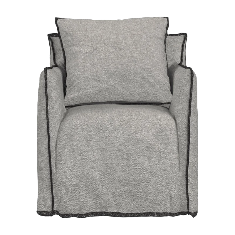 Fauteuil gris surpiqûres anthracite Ghost 05 - Gervasoni