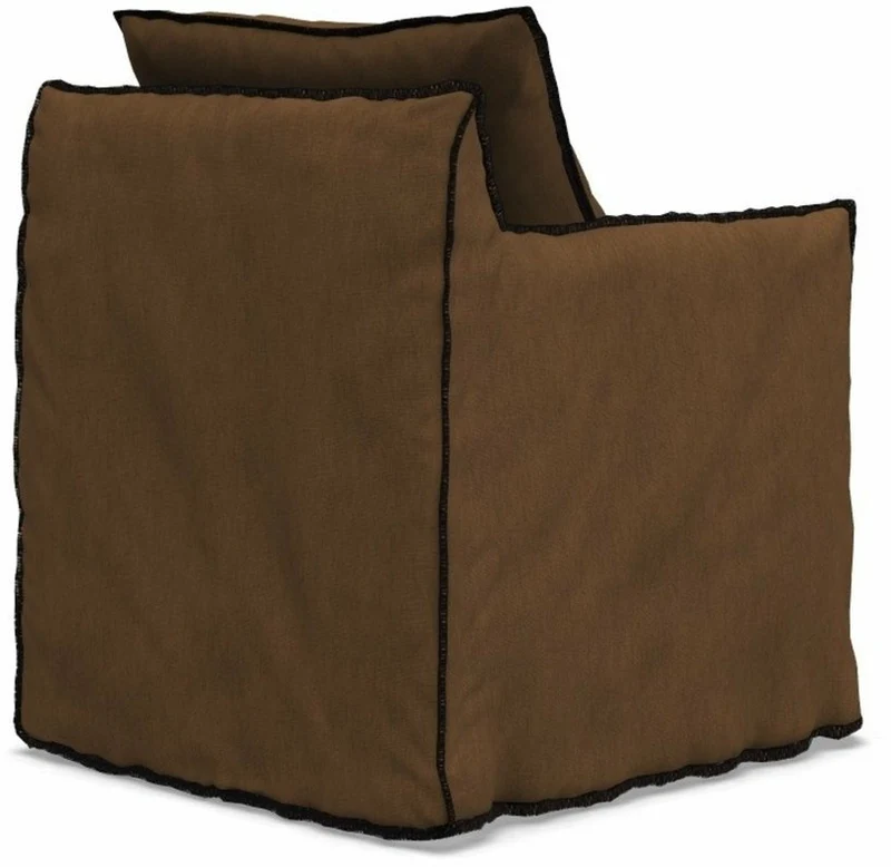 Fauteuil caramel surpiqûres noires Ghost 05 - Gervasoni