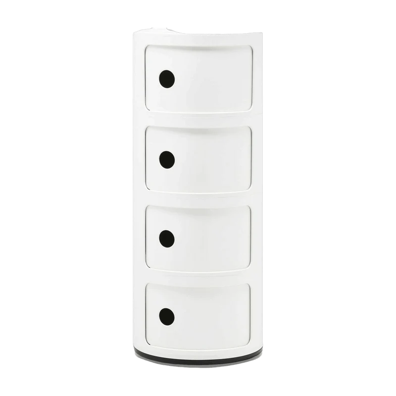 Table de chevet blanche 4 tiroirs Componibili - Kartell