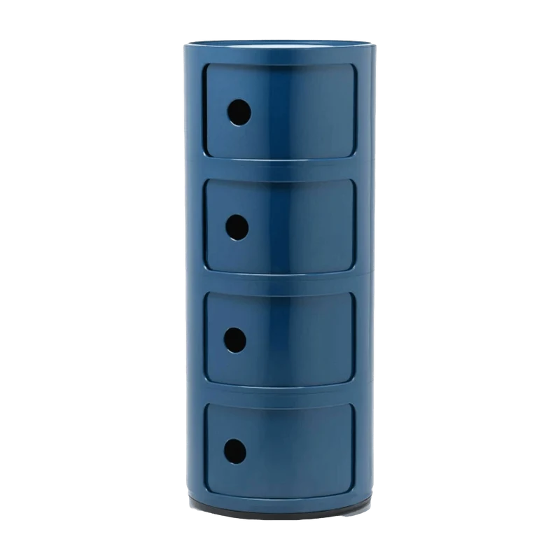 Table de chevet bleu 4 tiroirs Componibili - Kartell