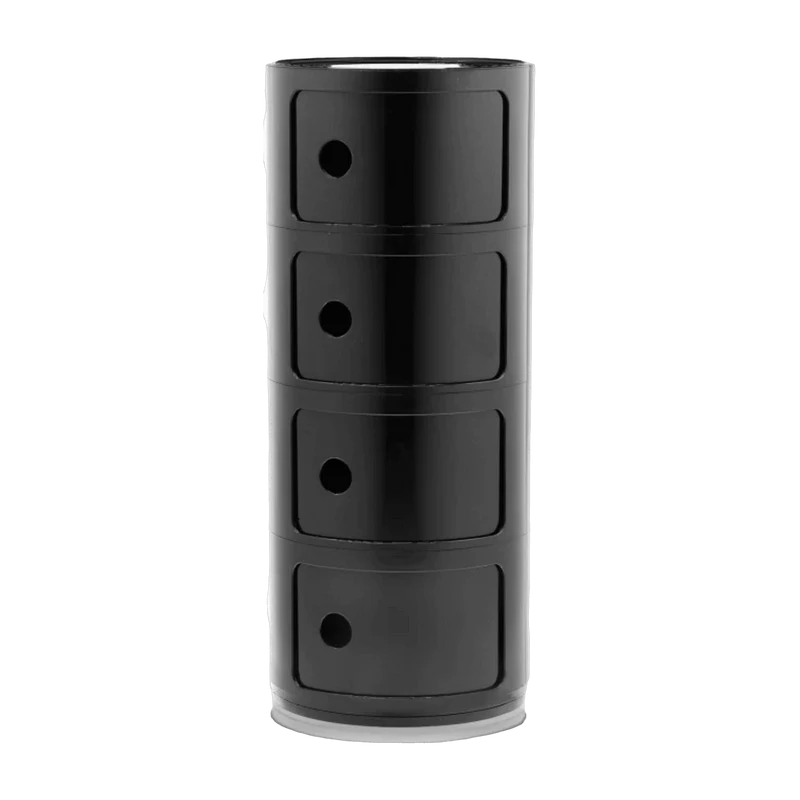 Table de chevet noire 4 tiroirs Componibili - Kartell