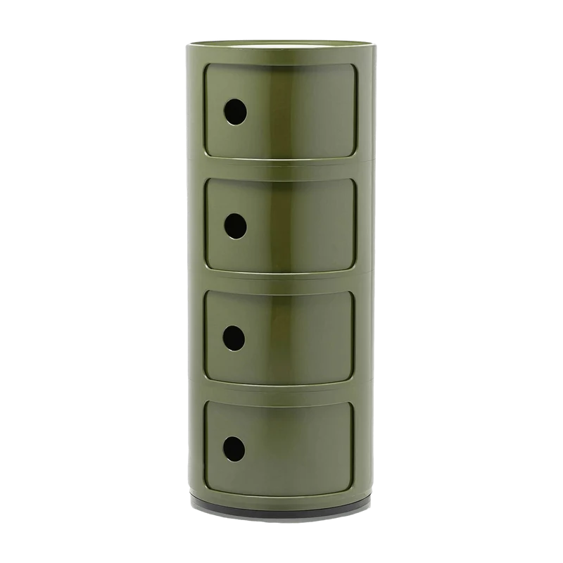 Table de chevet vert 4 tiroirs Componibili - Kartell