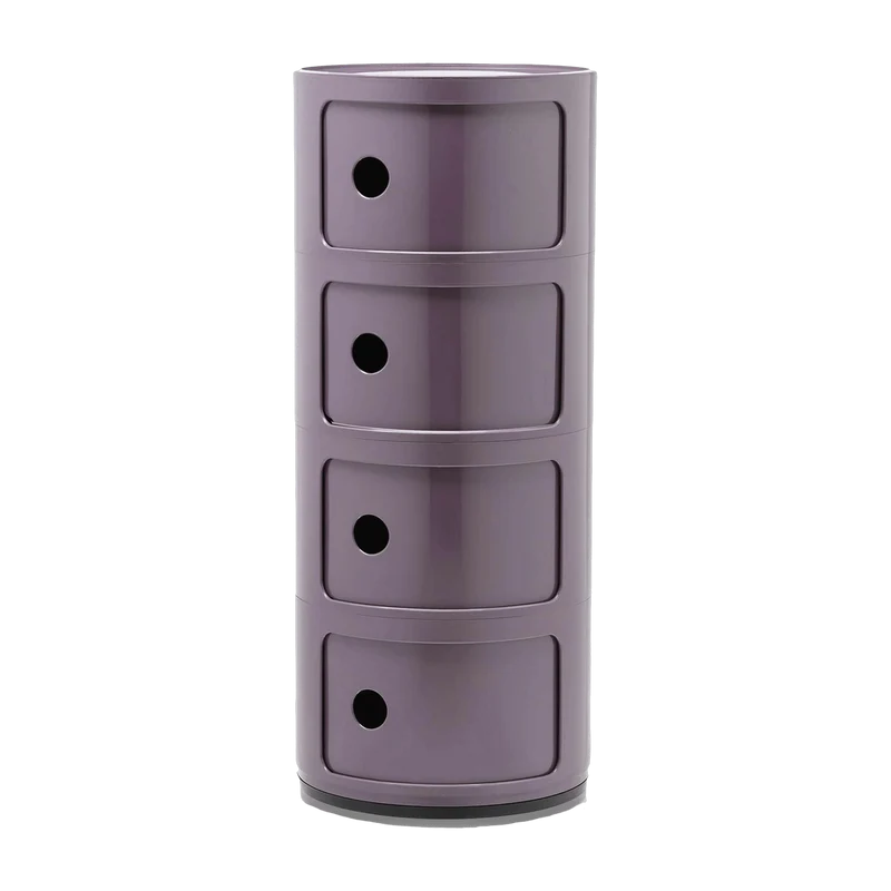 Table de chevet violet 4 tiroirs Componibili - Kartell