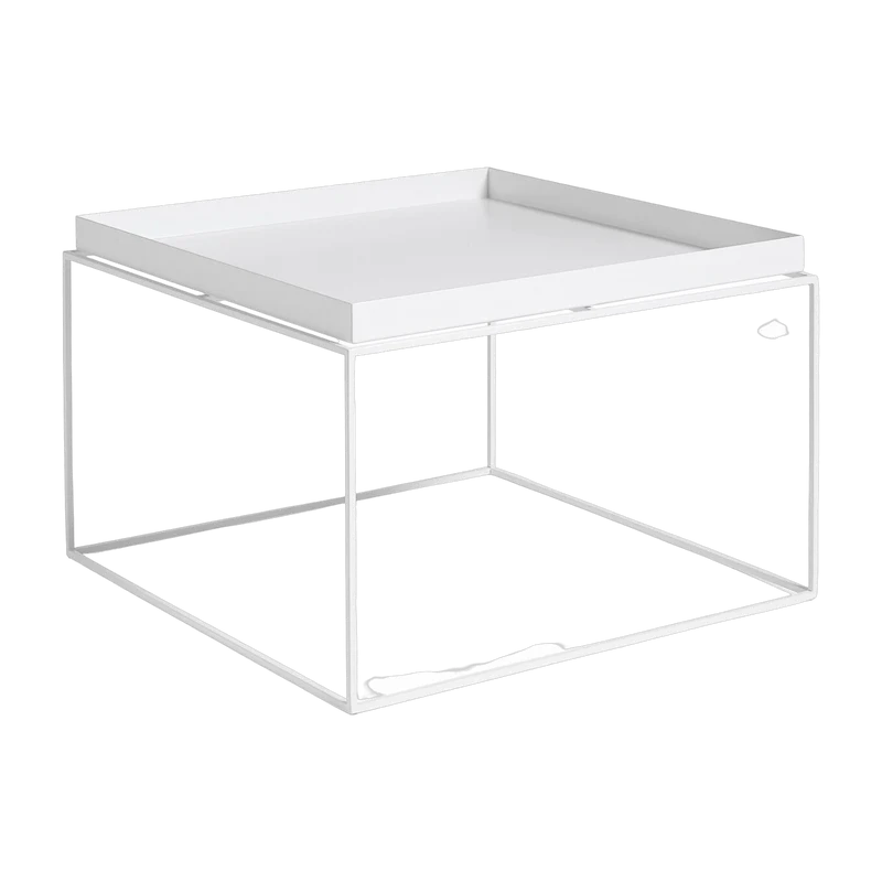 Table basse carrée en métal blanc 60 x 60 x 39 cm Tray - HAY