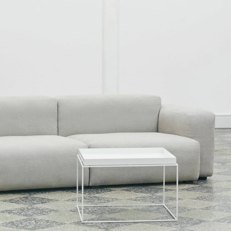 Table basse carrée en métal blanc 60 x 60 x 39 cm Tray - HAY