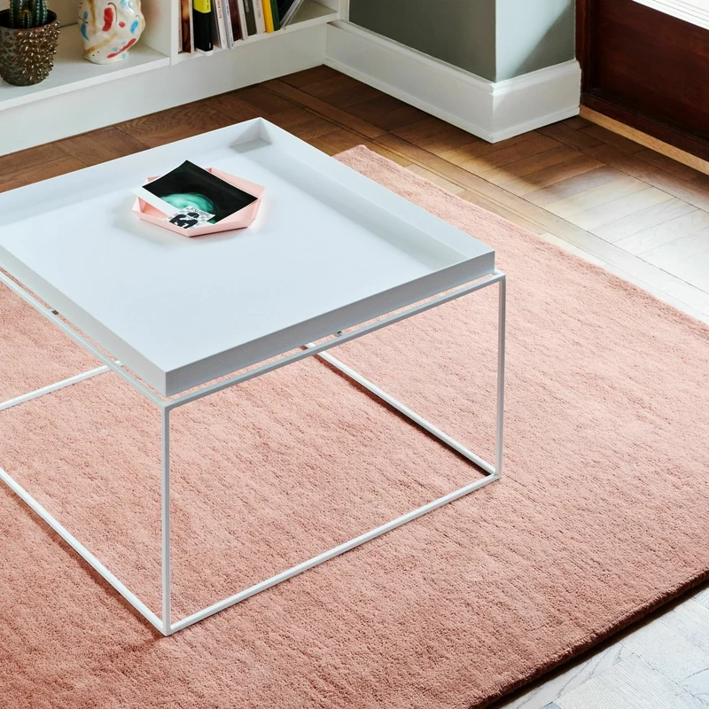 Table basse carrée en métal blanc 60 x 60 x 39 cm Tray - HAY
