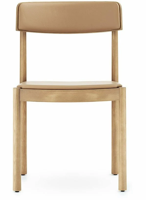 Chaise en bois de frêne avec assise en cuir Timb Tan/ Ultra Leather Camel - Normann Copenhagen
