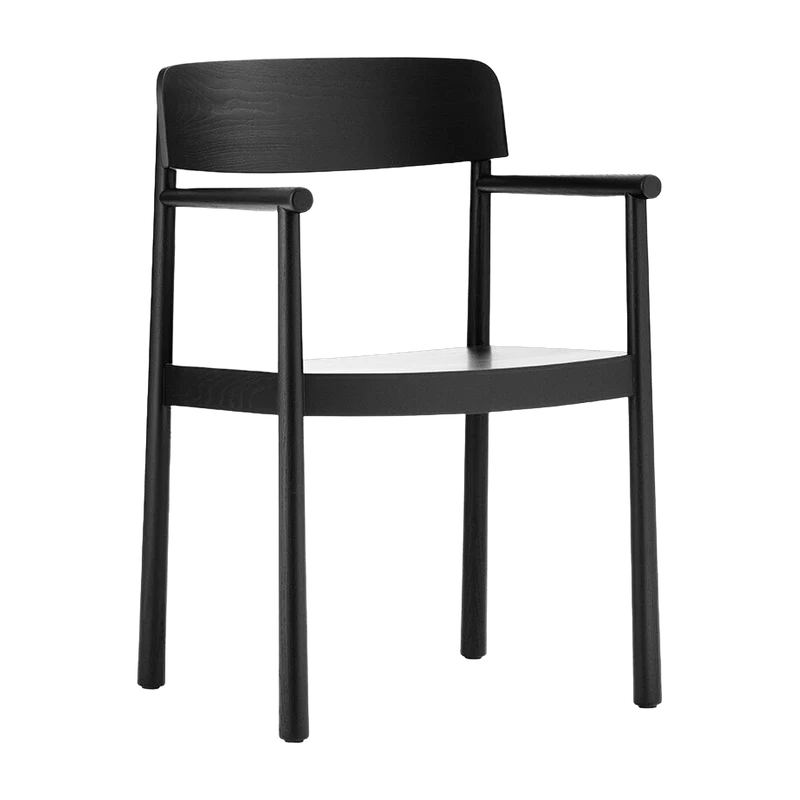 Chaise en bois de frêne noire avec accoudoirs Timb noir - Normann Copenhagen