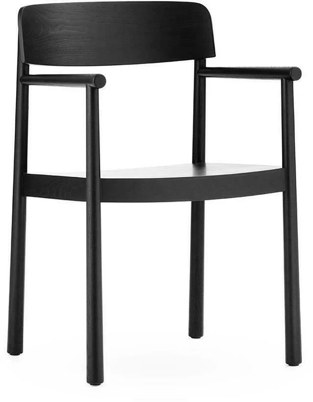 Chaise en bois de frêne noire avec accoudoirs Timb noir - Normann Copenhagen
