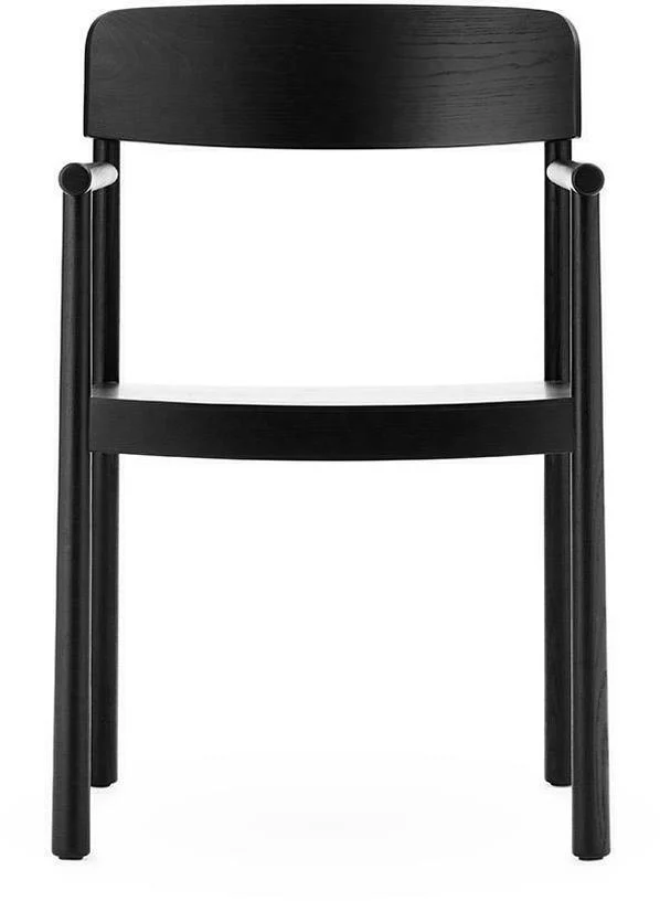 Chaise en bois de frêne noire avec accoudoirs Timb noir - Normann Copenhagen