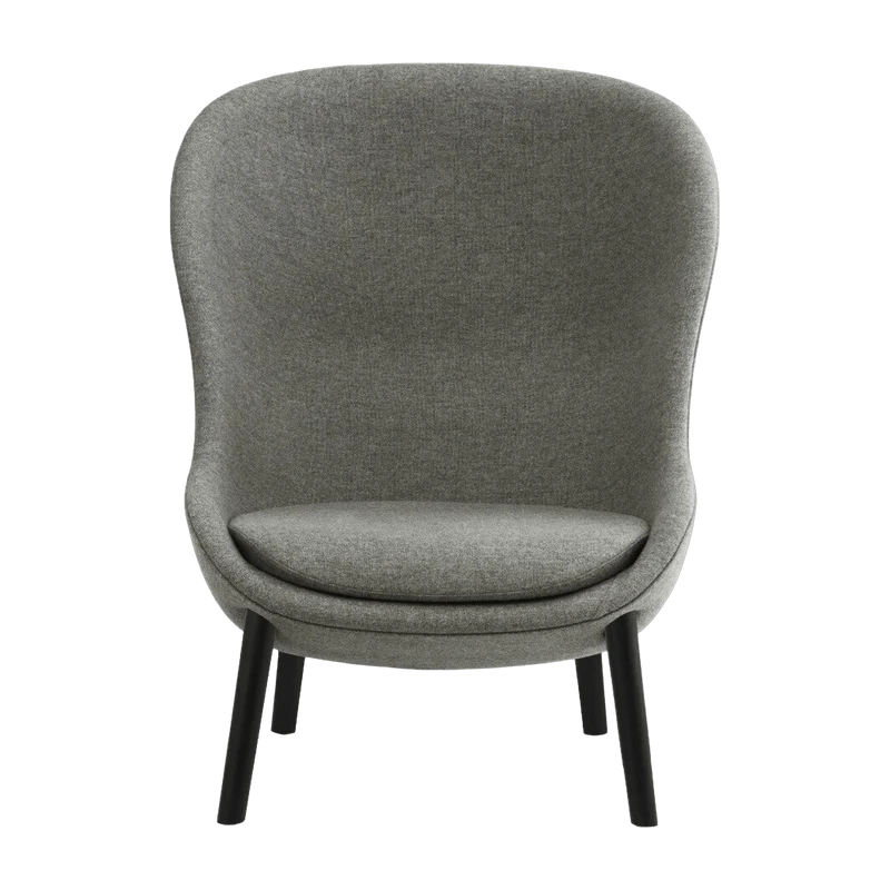 Fauteuil haut en chêne noir et tissu gris Hyg - Normann Copenhagen