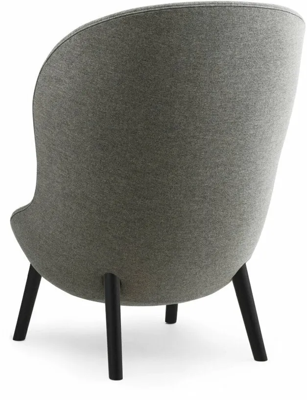 Fauteuil haut en chêne noir et tissu gris Hyg - Normann Copenhagen