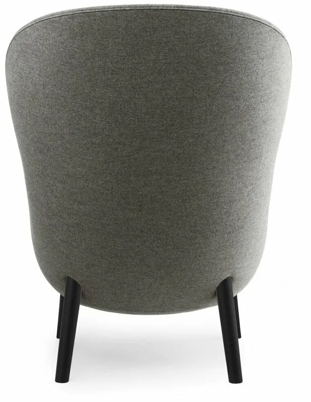 Fauteuil haut en chêne noir et tissu gris Hyg - Normann Copenhagen