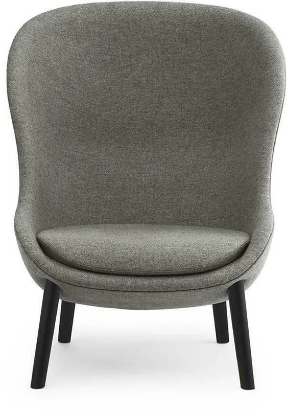 Fauteuil haut en chêne noir et tissu gris Hyg - Normann Copenhagen