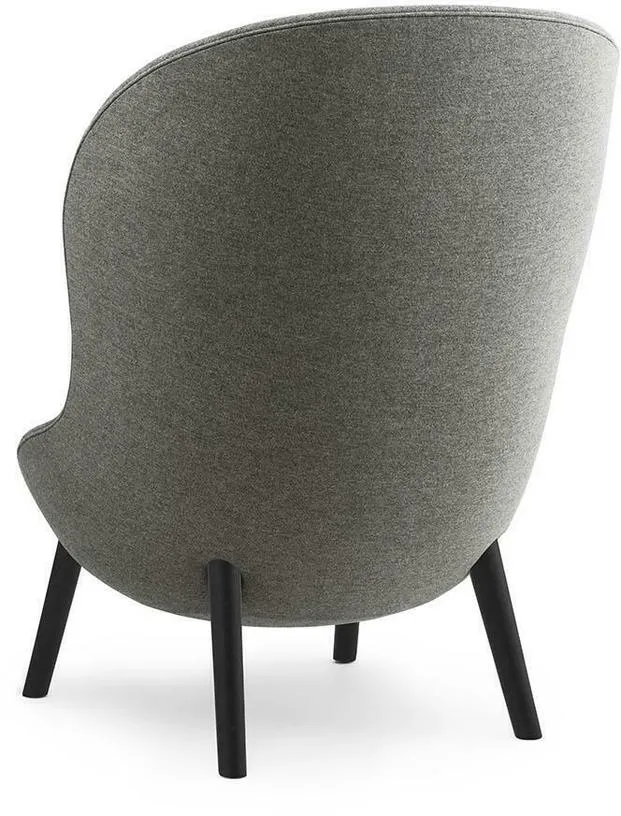 Fauteuil haut en chêne noir et tissu gris Hyg - Normann Copenhagen