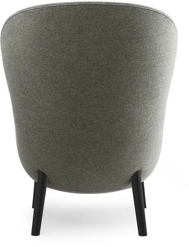 Fauteuil haut en chêne noir et tissu gris Hyg - Normann Copenhagen