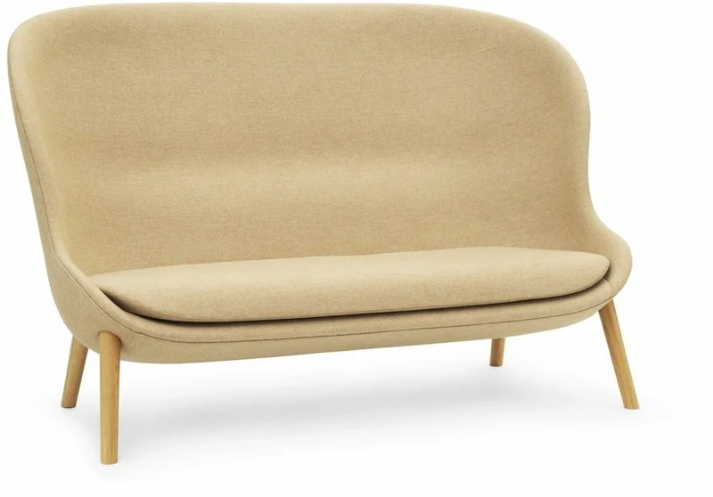Canapé en chêne et tissu beige 168 cm Hyg - Normann Copenhagen