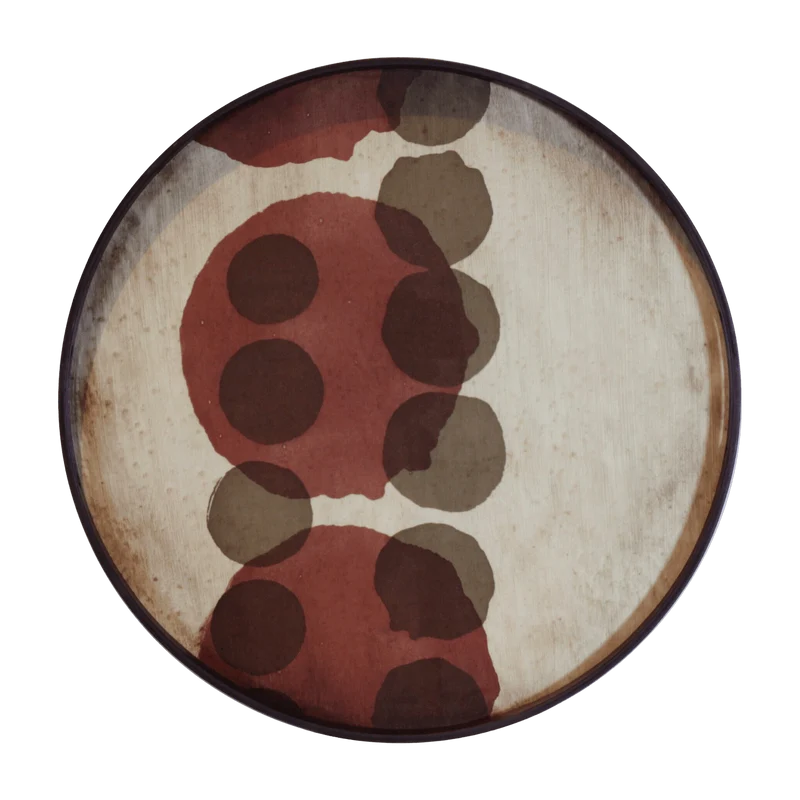Plateau en verre rouge avec points S Translucent Silhouettes - Ethnicraft Accessories