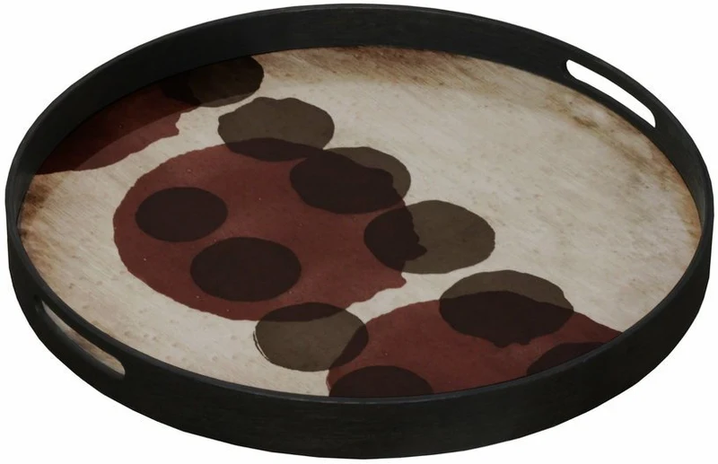 Plateau en verre rouge avec points S Translucent Silhouettes - Ethnicraft Accessories