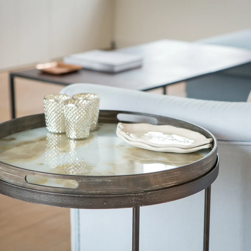 Plateau en verre organique Mist Gold S - Ethnicraft Accessories
