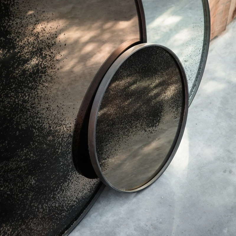 Plateau rond miroir en bronze XL - Ethnicraft Accessories