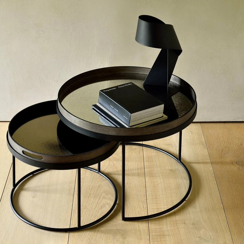 Plateau rond miroir en bronze XL - Ethnicraft Accessories