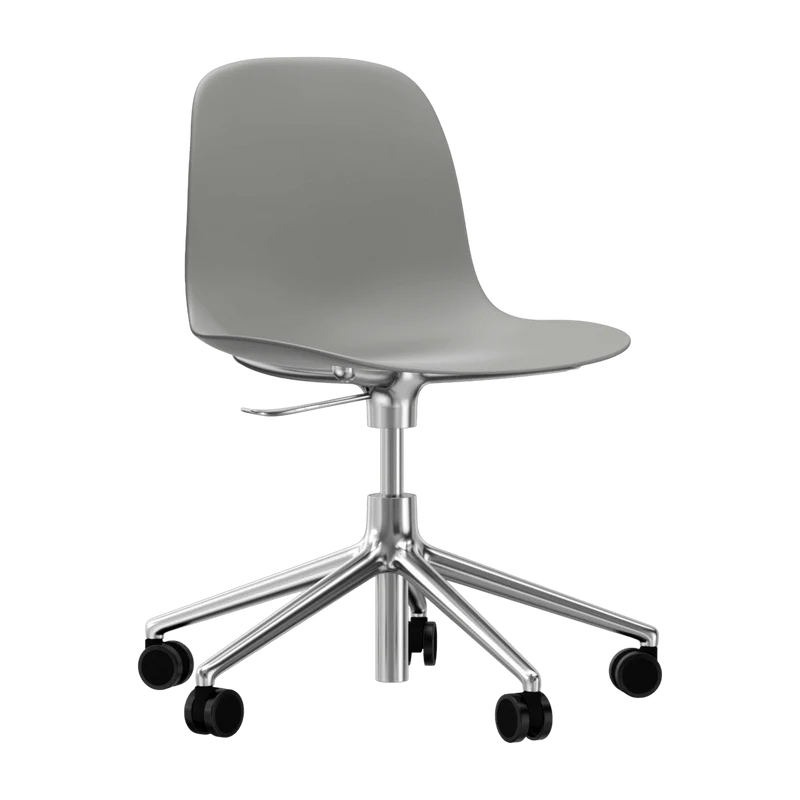 Chaise de bureau réglable à roulettes en pp grise Swivel 5W Norman Copenhagen Grey - Normann Copenhagen