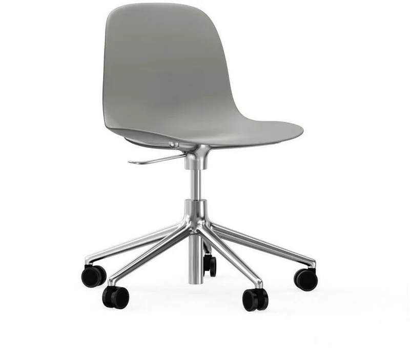 Chaise de bureau réglable à roulettes en pp grise Swivel 5W Norman Copenhagen Grey - Normann Copenhagen