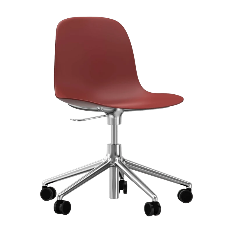 Chaise de bureau en aluminium et pp rouge Form - Normann Copenhagen
