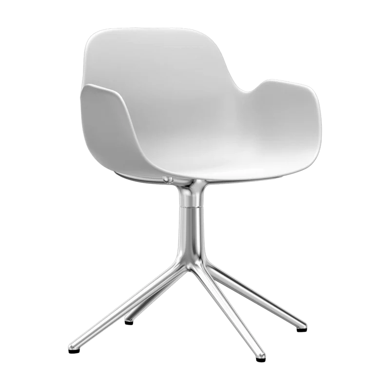 Chaise avec accoudoirs en aluminium et pp blanc Form - Normann Copenhagen