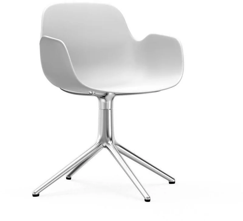 Chaise avec accoudoirs en aluminium et pp blanc Form - Normann Copenhagen