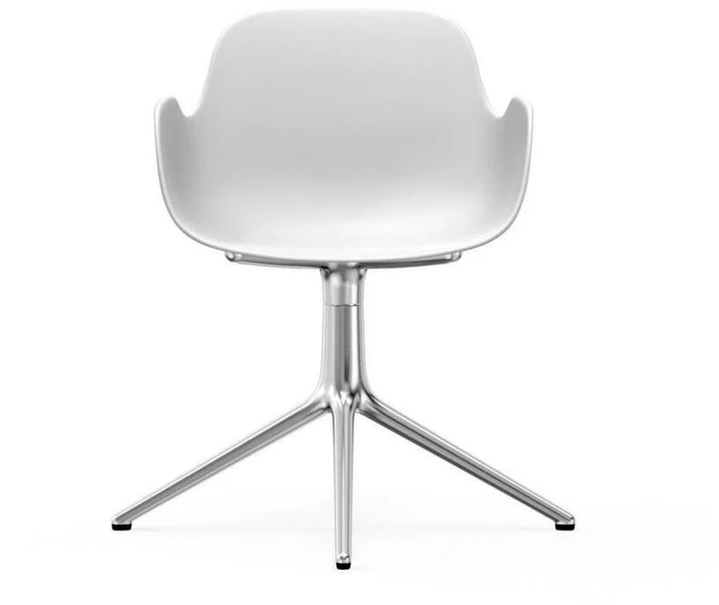 Chaise avec accoudoirs en aluminium et pp blanc Form - Normann Copenhagen