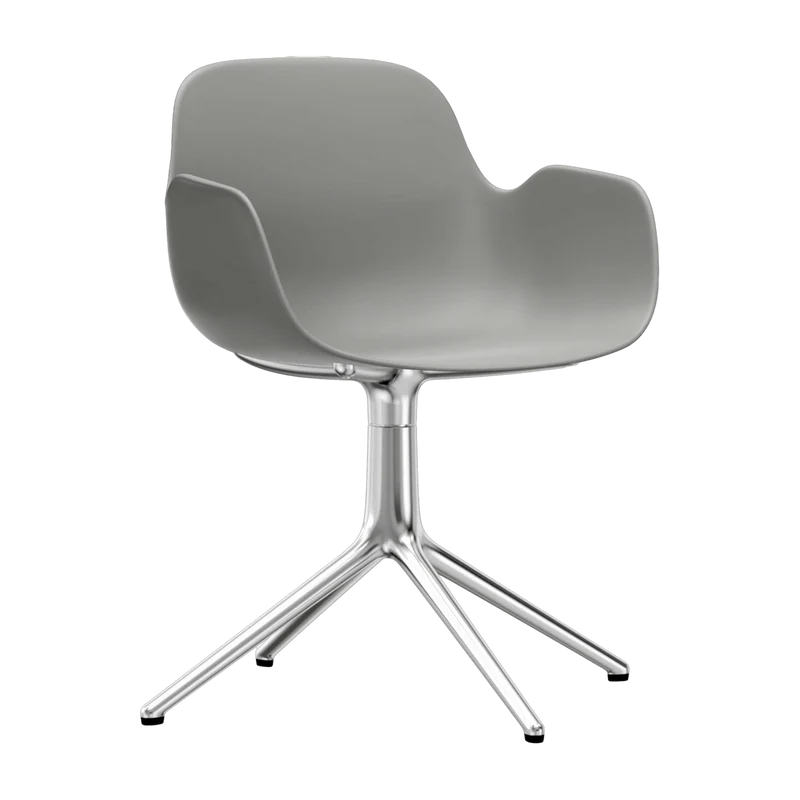 Chaise avec accoudoirs en aluminium et pp gris Form - Normann Copenhagen