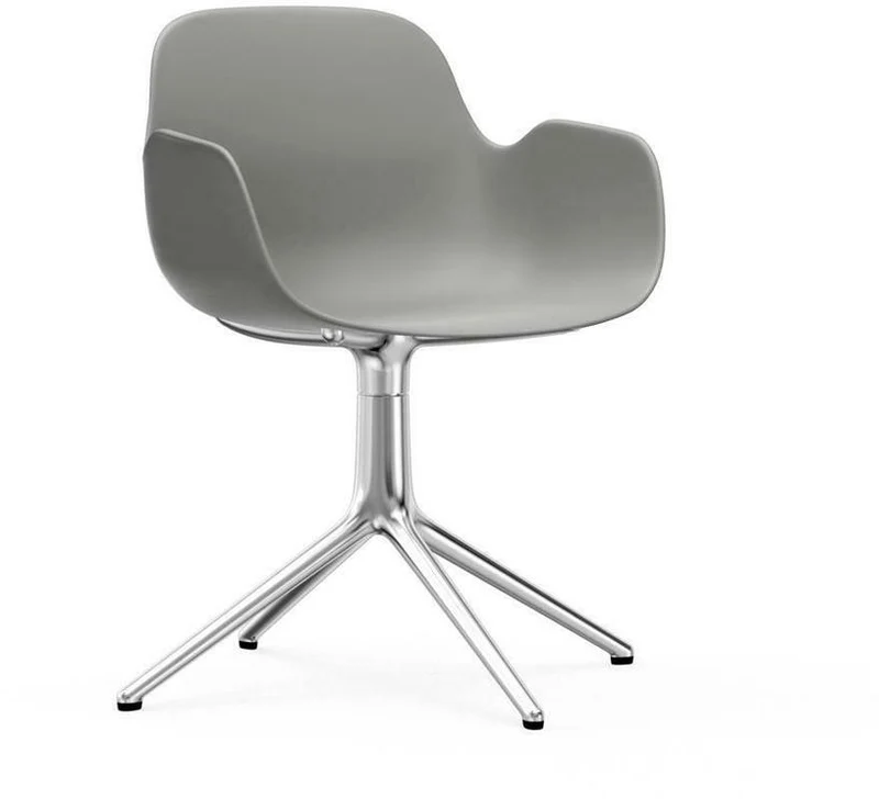 Chaise avec accoudoirs en aluminium et pp gris Form - Normann Copenhagen