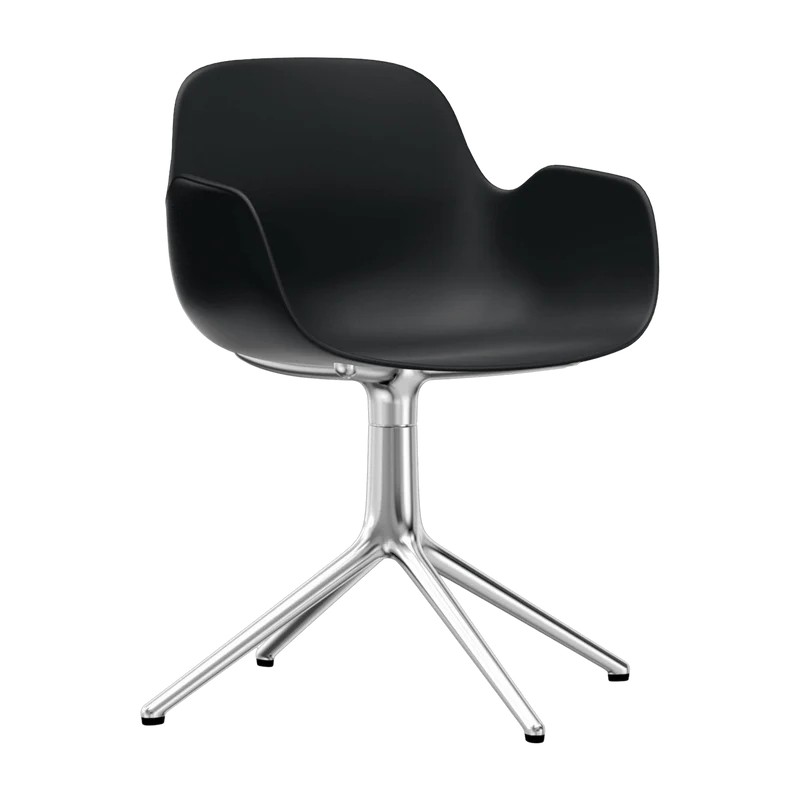 Chaise avec accoudoirs en aluminium et pp noir Form - Normann Copenhagen