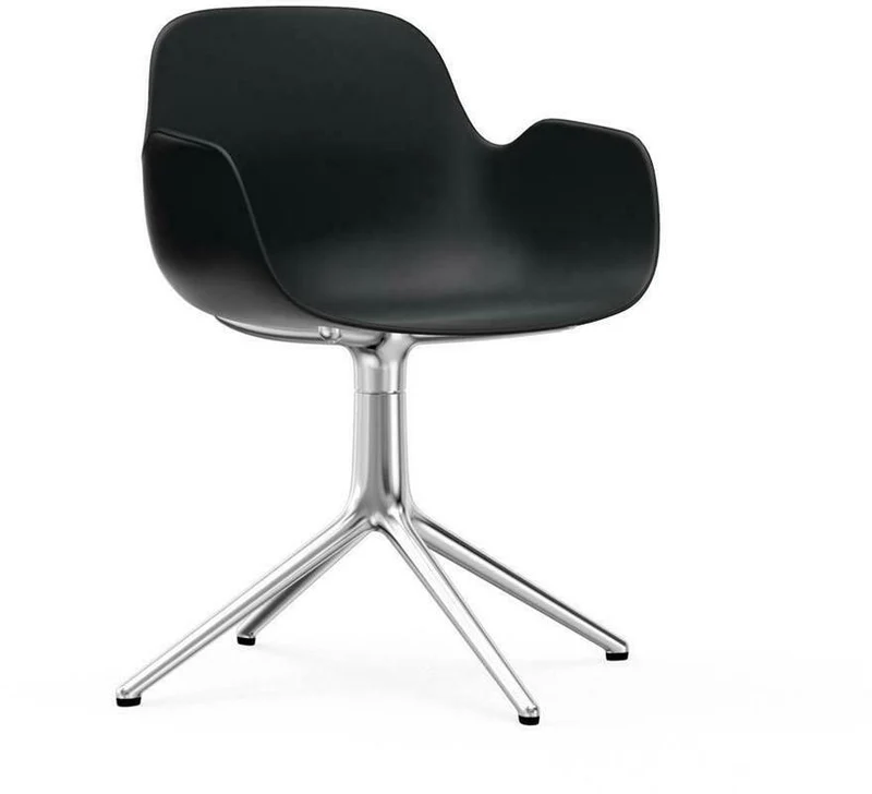 Chaise avec accoudoirs en aluminium et pp noir Form - Normann Copenhagen