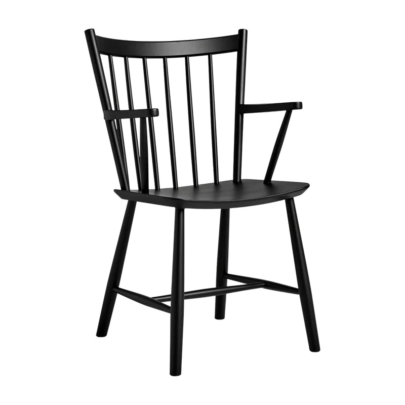Chaise en bois de chêne noir avec accoudoirs - HAY