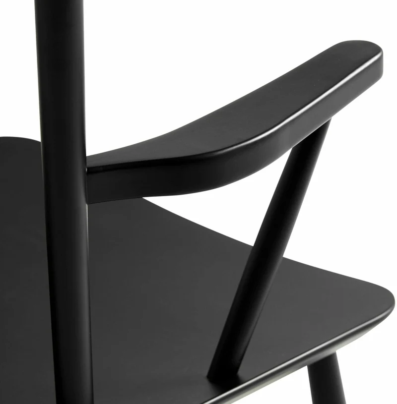 Chaise en bois de chêne noir avec accoudoirs - HAY