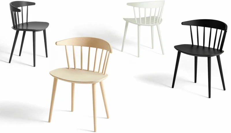 Chaise en bois de hêtre noir laqué J 104 - HAY