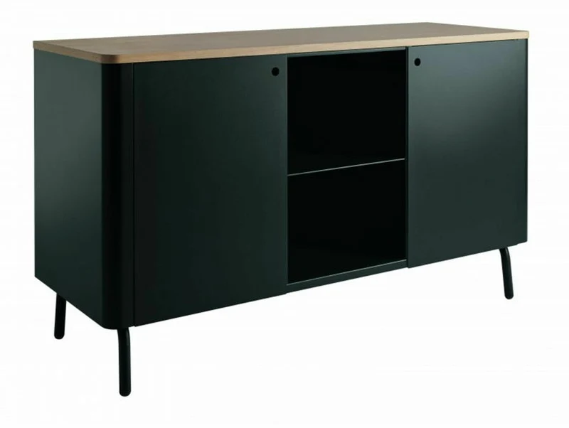 Buffet avec niche en métal noir Edgar - Resistub