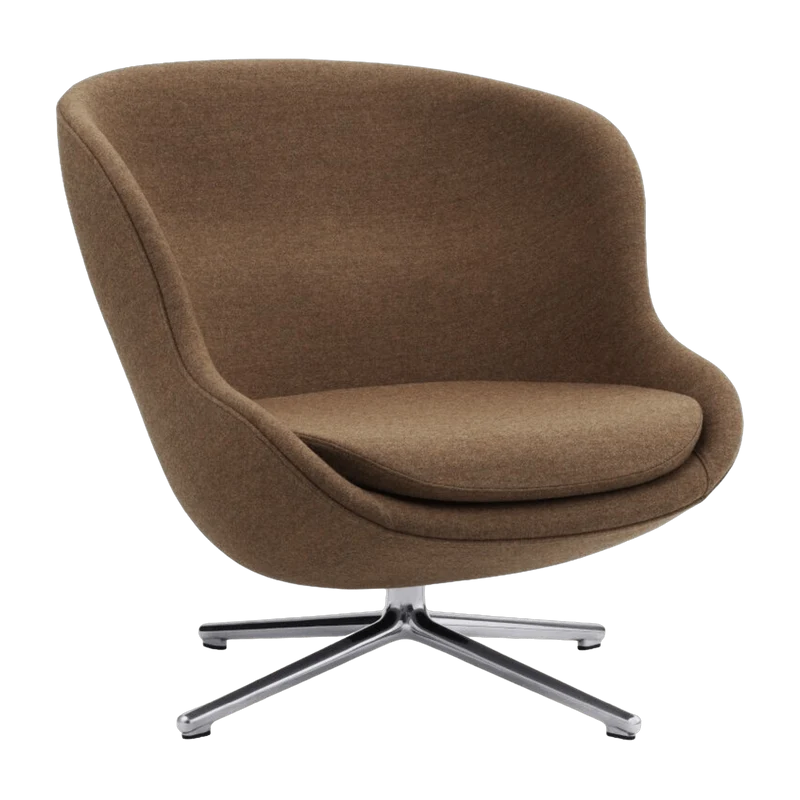 Fauteuil bas en aluminium et tissu marron Hyg - Normann Copenhagen