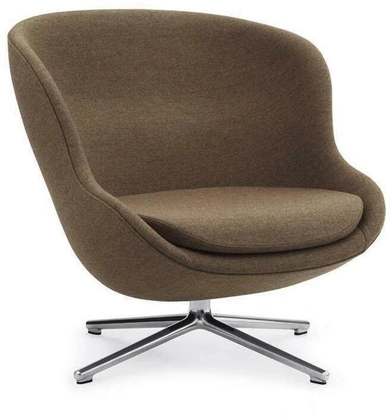 Fauteuil bas en aluminium et tissu marron Hyg - Normann Copenhagen