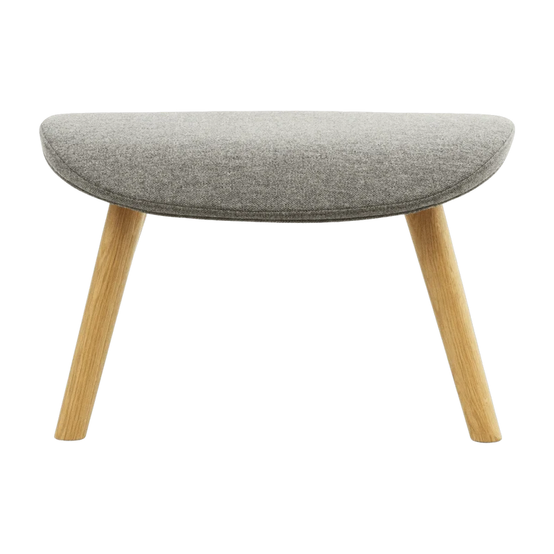 Repose-pieds en chêne et pp avec tissu gris Hyg - Normann Copenhagen