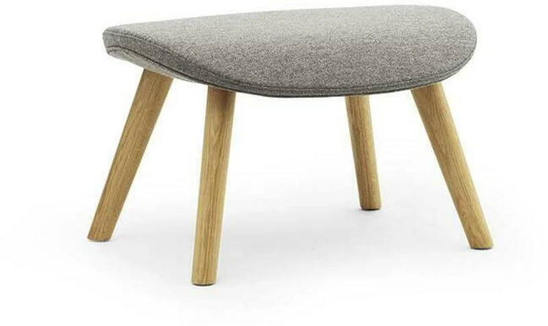 Repose-pieds en chêne et pp avec tissu gris Hyg - Normann Copenhagen