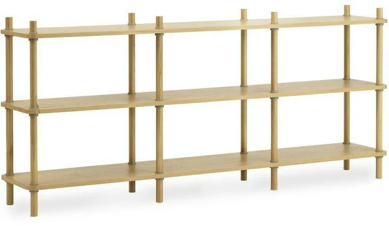 Bibliothèque en bois de chêne 3 étages Jam Oak/grey - Normann Copenhagen