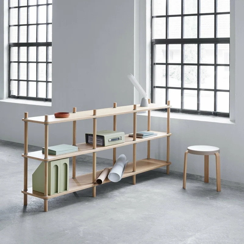 Bibliothèque en bois de chêne 3 étages Jam Oak/grey - Normann Copenhagen