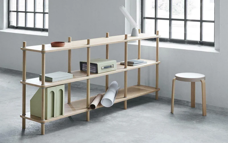 Bibliothèque en bois de chêne 3 étages Jam Oak/grey - Normann Copenhagen